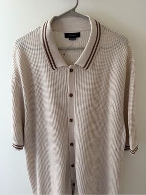 Cotton On Neutral color Textured Waffle Knit Sweater